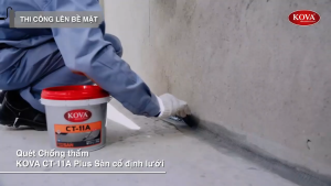 Sơn chống thấm sàn Kova CT-11A dùng cho sàn nhà sân thượng sê no bể nước sàn nhà vệ sinh bể bơi
