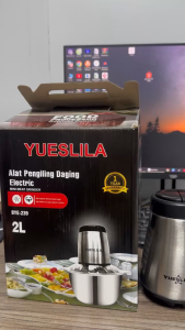 Máy Xay Thịt Loại Lớn YUESLILA 2L Cối Inox 304 Máy Xay Thực Phẩm Đa Năng Lưỡi Dao Sắc Bén Xay Thịt Tỏi Ớt Rau Củ Gia Đình