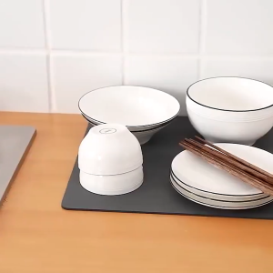 Large Kitchen Drain Mat Dish Quick Drying Anti Slip Water Waterproof Diatomite Absorbent Mat for Coffee Table and Sink