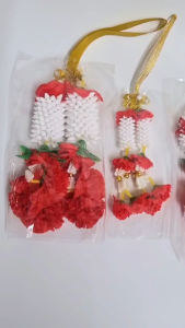 <ใหญ่> พวงมาลัย ดอกพุด  2 ชาย ริบบิ้นทอง มาลัย ดอกพุด มาลัยพุด พวงมาลัย พวงมาลัยดอกพุด