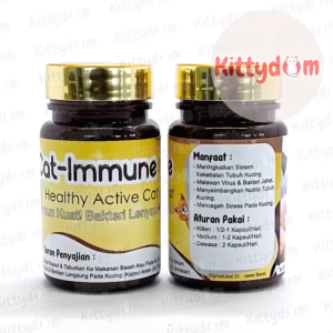 KITTYDOM Cat-Immune Cat Imun Isi 50 Butir Kapsul Pil Obat Vitamin Tambah Imun Daya Tahan Tubuh Kucing Cat Kitten Adult Anabul Suplemen Kucing Sehat Anti Virus Bakteri
