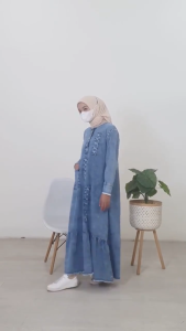 GAMIS JEANS BUSUI MODEL TERBARU // PAKAIAN WANITA MEWAH DAN KEKINIAN // GAMIS JEANS BUSUI JUMBO // GWEN MAXY