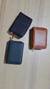 Laciola Dompet Wanita Simple Praktis Banyak Ruang Kartu Double Zipper Dengan Motif Polos Dan Kulit Jeruk Model Cantik