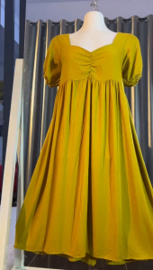 DASTER WANITA Lengan Pendek Serut Dada Bahan Rayon Twil Premium Ukuran Jumbo XXL