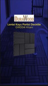 Durawood Lantai Kayu Partisi Decktile GWD04 Teak 31x31x2.2 Cm Hitam