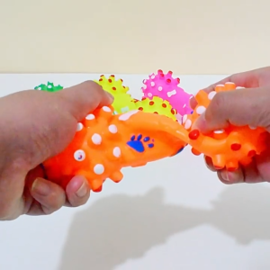 Đồ chơi cho Chó gặm sạch răng hình quả tạ có kèn kêu bằng nhựa vinyl - Love Pets Shop