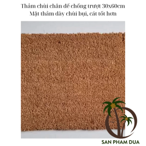 Thảm chùi chân xơ dừa tự nhiên đế chồng trượt thảm khổ nhỏ 30x60cm