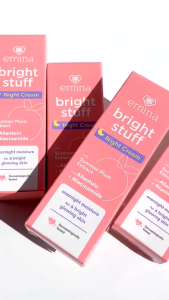 Emina Bright Stuff Night Cream - 20gr -Pelembab Wajah Malam Hari Cerah Glowing dan Lembab
