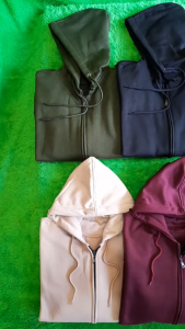 Jaket Hoodie Zipper Polos Hijau Olive