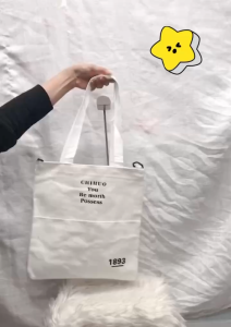 กระเป๋าผ้าแคนวาสใบใหญ่ใส่ได้ใส่ของได้เยอะ-มีหลายช่องใส่ของได้ JJ1893