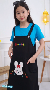 Baju Pakaian Anak Cewek Perempuan Dress Overall Usia Tanggung 1 2 3 4 5 6 7 8 Tahun Bordir Rabbit
