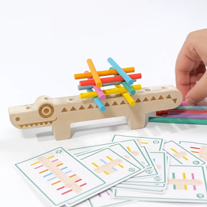 Crocodile Card Matching Game Color Matching Educational Toy for Preschool Montessori Fishbone Fine Motor Skills Training Toy for Early Childhood Mainan Kayu Warna Budak Perempuan Lelaki 鱼骨蒙氏教具精细动作训练幼儿童颜色配对蒙特梭利幼儿园早教玩具
