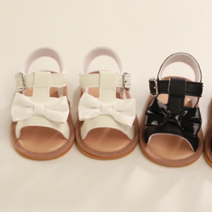 Newborn Baptismal Shoes Summer New White Sandals Baby Girl Non Slip Sole Walking Shoes