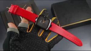 Paket Set ACC / Jam Tangan Fos Kotak VA-715NR / Jam Tangan Fashion Wantia Tali Kulit Diameter 38cm
