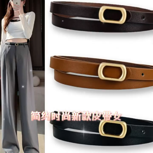 【Spot】New Style Womens Belts Fashionable Retro Versatile Belts Thin Waist Square Buckle Belts Tali Pinggang Wanita腰带