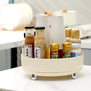 Kitchen Turntable Rotating storage tray Space Saving Organizers Rack condiment Lazy Susan Rotary Rack Cosmetic Organizer Fruit Plate
