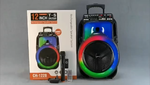 ลำโพงบลูทูธ CH-1228 ลำโพง+ไมค์โครโฟนไร้สาย พร้อมกับรีโมทควบคุม เบสแน่น เสียงดีมาก มีไฟLED หน้าดอกลำโพง
