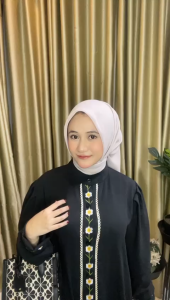 Desain Gamis Hijab SALMA Bahan Crinkle Air Flow 2024