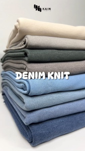 Bahan Kain Rollan Denim Knit 1 rol ± 26 kg