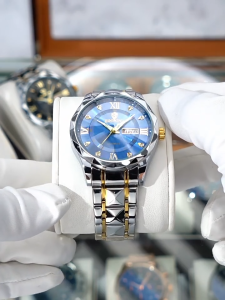 TRILLION ID Jam Tangan Pria BINBOND Terlaris 2025 Kaca Diamond Anti Air Original Luminous Fashion Analog Stainless Steel Watch Men Model 44