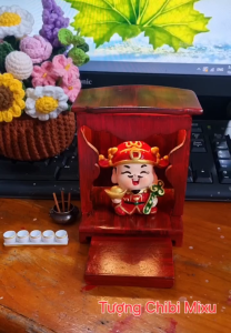 Bàn thờ Thần Tài Như Ý Cát Tường (bàn thờ mẫu M180 tượng 6cm)