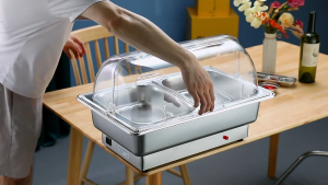 9L Electric Chafing Dish 304 Stainless Steel  Food Warmer Display with Cover Insulation Electric Buffet Meal Stove Adjustable Auto ShutOff Stainless Food warmer Steel Buffet Server & Warmer food warmer display glass with cover