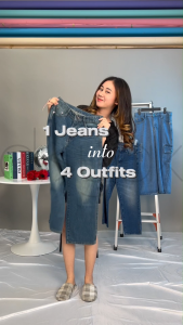 DISYAK - Baggy Daddy Mid Rise Celana Panjang Jeans Gombrong Vintage Blue 250-350