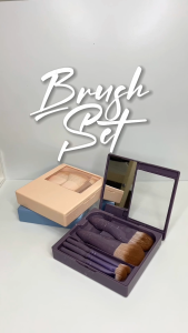 Make Up Brush Set Kuas Make Up Portable Cermin Set
