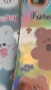 Case Hologram Fashion SWEET BEAR REDMI NOTE 13 4G A1 A2 NOTE 13 5G NOTE 13 PRO 5G Casing Hologram Aurora Aero Case