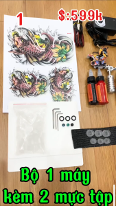 Bộ 1 máy xăm hình đầy đủ để các bạn học xăm và xăm hình