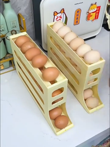 Kitchen Egg Tray Kitchen egg tray 4 tier tray rack organizer kitchen kitchen egg tray rack organizer kitchen Egg Storage Dispenser Automatic Rolling Egg Rack Refrigerator Large Capacity Freshness Preservation Kitchen Tool Egg Shelf Storage Crisper  ﻿