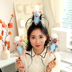 Bando Kain Tipis Karakter Boneka Ratatouille Headband Cosplay Motif Kartun Bandana Lucu Karakter Hewan Fashion Aksesoris Rambut Wanita Anak Dan Dewasa HHG