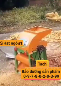 Máy bóc vỏ  tách hạt ngô cùng một lúc mẫu mới 2024