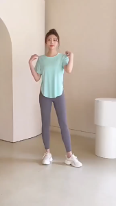 🇲🇾STOCK KL Plus Size Women Shirt O-Neck Top Cool Ice Feel Comfort Loose Fitness Yoga Quick Dry T-Shirt大码冰凉运动上衣