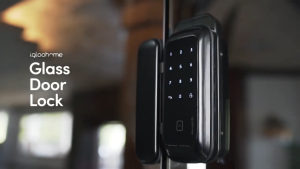 igloohome Smart Glass Door Lock  (Smart Door Lock WiFi App Key Lock Box Bluetooth Pin Padlock Fingerprint Lock Safety Lock Key Door Smart Lock Password Philips Pintu Kunci 智能門鎖)