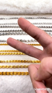 Dây chuyền titan Vòng cổ titan kiểu dáng đuôi phụng màu vàng 18k và vàng trắng TRANGSUCMOILUATUOI.RIN