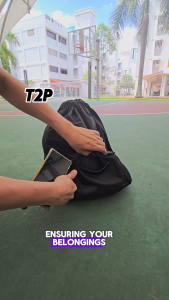 T2P Drawstring Backpack Water Resistant Pocket String Swim Gym Bag Swimming Gear Gym Storage Bag