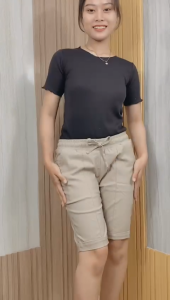 Putri Nasya - Celana Big Size Pendek 3/4 KFRL Ukuran 8L6L5L4L2LXLS fit to L Warna Capucino Cream Moca Hitam