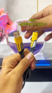 Kabel Data 4 in 1 Fast Charging HP: Kabel Casan 4in1 Tipe C USB iOS Lightning USB PD27W