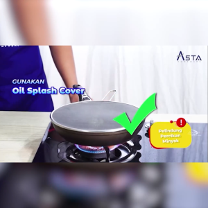 Oil Splatter Pelindung Cipratan Minyak Asta Stainless Handle Atas & Samping | 25cm 33cm