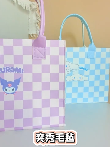 Sanrio Cute Tote Bag Felt Fabric Bag Large Cpacity Kuromi My Melody Cinnamoroll Versatile Use
