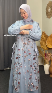 COD NATASHA DRESS SATIN ARMANNY SILK MIX TILLE GAUN PESTA KONDANGAN WISUDA