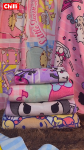 "ของแท้ 100%" Sanrio Towel ผ้าเช็ดตัว ผ้าขนหนู ลิขสิทธิ์ Kuromi KU-2504ขนาด 16x32 นิ้ว