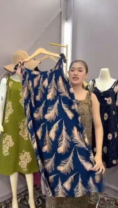 Stylecollectionku - Daster Tali Jumbo Motif Bulu LD 120cm