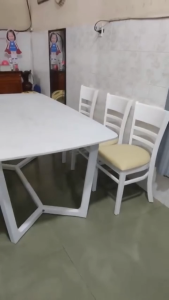 Bàn ăn đá cao cấp bàn ăn đá tự tạo 6 ghế cabin - Bảo Hành 1 năm