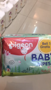 Pigeon Baby Wipes Sakura Extract Tisu Basah Bayi 50 s - Buy 1 Get 1
