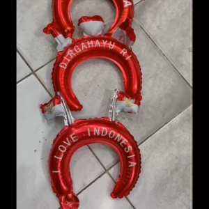 SUPERMARKET IMPORT EKSPOR Balon Foil Pentung Merah Putih Aksesoris HUT Ri 17 Agustus Hiasan Kemerdekaan Bando Agustusan Merah Putih Untuk Karnaval Bando Kemerdekaan I Love Indonesia
