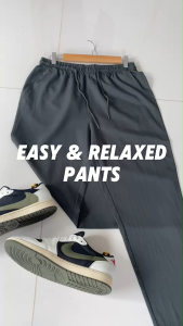 Relens กางเกงขายาว ผู้ชาย กางเกงลำลอง เอวยางยืด เป๋าลึกใส่โปรแม็กซ์ได้ ผ้าไนลอน 📸รูปงานจริง (3สี: เอว 28-32")*พร้อมส่ง*
