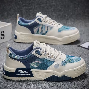 Giày Nam Sneaker Thể Thao Hot Trend 2024 Đế Cao Su Non 5cm Êm Chân Tôn Dáng màu xanh dương - Buyplus.pht.store