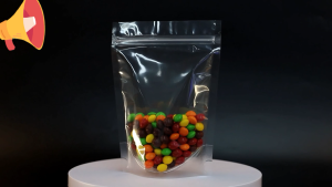 VOKEP 100pcs Transparent zip lock bag Standing  Bag Zipper standing plastic bag Candy Bag Snack bag nut bag dried fruit bag